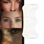 6pcs Silver Glitter Fake Freckle Tattoo Stickers for Face Makeup Waterproof Gold Temporary Tattoos for Women Holiday Music Party
