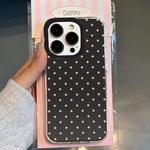 Fashionable Retro White Polka Dots Design Phone Case for iPhone 17 16 15 14 13 12 11 Pro Max XS X 7 8 Plus SE 2022 16E TPU Cover