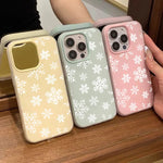 Simple White Snowflake Phone Case For Samsung S25 S24 S22 S21 S23 Ultra Plus FE A56 5G A26 A55 A35 A16 Winter 2 in 1 Matte Cover