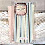 Simple Pink Blue Striped Design Clear Case for Samsung Galaxy S25 S24 S23 Ultra S22 Plus S21 FE A16 A55 A35 A52 A56 Soft Cover