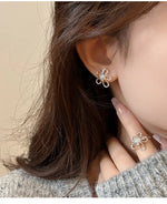 Sterling Silver Irregular Flower Earrings for Women - Wedding Vintage