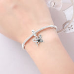 925 Sterling Silver Zircon Butterfly Snake Charm Pendant