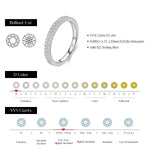 MODIAN D Color VVS1 Moissanite 925 Sterling Silver Trendy Double-layer Eternity Finger Rings For Women Daily Fine Jewelry Gift