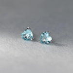 925 Sterling Silver Heart Zircon Stud Earrings for Women