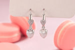 Sterling Silver Heart Zircon Stud Earrings for Women - Elegant