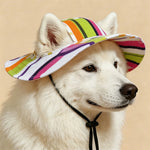 Summer Pet Dog Sun Hat Canvas Visor Cap Adjustable Breathable Outdoor Sunshade Hat With Ear Holes For Small Medium Dogs