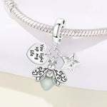 925 Sterling Silver Firefly Heart Starry Sky Charm Pendant