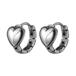 925 Sterling Silver Heart Hoop Earrings for Women