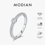 MODIAN 0.1CT D Color Moissanite 925 Sterling Silver Fashion Round Stackable Finger Rings For Women Daily Fine Jewelry ﻿