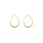 Sterling Silver Gold Ellipse Hoop Earrings for Women - Wedding Gift