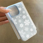 Simple White Snowflake Phone Case For Samsung S25 S24 S22 S21 S23 Ultra Plus FE A56 5G A26 A55 A35 A16 Winter 2 in 1 Matte Cover