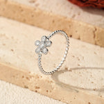 MODIAN D Color Moissanite Finger Rings 925 Sterling Sliver Delicate Flower Beaded Lab Diamond Rings For Women Fine Jewelry