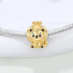 925 Sterling Silver Lion King Animal Charm Bead