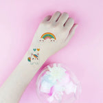 10pcs Cartoon Tattoo Stickers Waterproof Temporary Tattoos Flower Dinosaur Lion Strawberry Fake Tattoo for Men Women