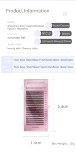 NAGARAKU Dark Brown Lash Extension Maquillaje Makeup Individual High Quality Soft Natural Synthetic Mink 16 Lines（old box）