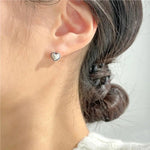 Sterling Silver Small Heart Stud Earrings for Women - Gift