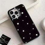 Korean INS White Stars Phone Case for iPhone 16 Pro 15 14 13 12 17 Air 11 Pro max X 7 8 15Pro 16 Plus 16E SE 2022 Soft Cover