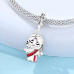 925 Sterling Silver Jesus Charm Bead for Bracelet Necklace