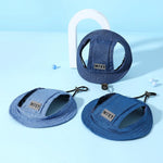 Adjustable Denim Pet Bucket Hat Ear Hole Design Dog Cat Summer Outdoor Sun Protection Costume Cap for Small Dogs Cats Kitten