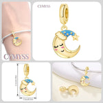 925 Sterling Silver Moon Sleep Cap Star Charm Pendant