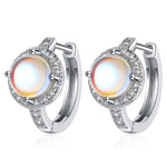 Sterling Silver Moonstone Crystal Ring Earrings for Women