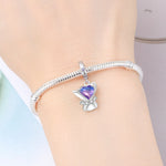 925 Sterling Silver Infinity Love Heart Charm Bead
