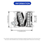 925 Sterling Silver Zircon Letter Bead Charm for Bracelet Necklace