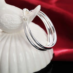 Sterling Silver 40mm Smooth Round Hoop Earrings for Women - Wedding