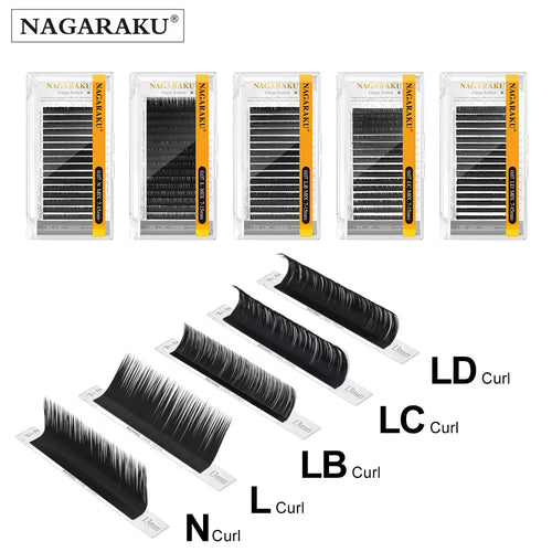 NAGARAKU Synthetic Mink Eyelashes Individual Eyelash Maquiagem LB LC LD N L Curls Mix 7-15mm 16 Lines Natural Soft High Quality