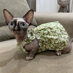 Cozy Cotton Summer Suspender Skirt Pet Dress For Cats Small Dogs Sphynx Kitten Breathable Cool Pet Outfit Ropa Para Gatos