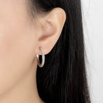 Sterling Silver 8-20mm Zircon Hoop Earrings for Women - Wedding