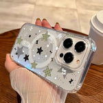 Plaid Five-Pointed Star Creative Pattern Magnetic Phone Case For iPhone 17 Pro 16 15 14 13 12 11 Pro Max 7 8 Plus 16E Air Cover