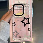 Black And Gray Star Simple Thickened Transparent Case For Xiaomi Poco X6 F6 X5 X3 F3 M6 X7 Pro Shockproof Soft Clear Back Cover