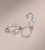 925 Sterling Silver Zircon Ring Stud Earrings for Women