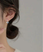 Sterling Silver Ginkgo Leaf Stud Earrings for Women