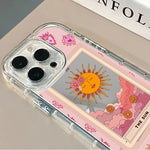 Sun Pattern Printed Mirror Phone Case For iPhone 17 Pro 16 15 14 13 12 11 Pro Max 7 8 Plus XR X XS Max 17E 16E Protection Cover