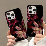 Elegant Red Lily Flower Phone Case For iPhone 16E 16 15 14 13 12 17 Air 11 Pro Max XS XR X 7 8 15 16 Plus SE2020 Soft Cover
