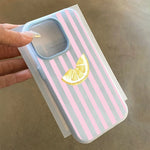 Lemon Slice Pink Stripes Phone Case For Xiaomi Redmi 14C 13C Redmi Note 15 Pro 14 13 12 11 10 Pro Plus 4G 5G 2 in1 Soft Cover