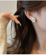 Sterling Silver Flower Pearl Earrings for Women - Vintage Wedding