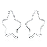Sterling Silver 5.5cm Star Hoop Earrings for Women - Wedding