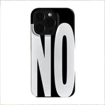 Art White Letters Black Soft Phone Case For iPhone 17 16 16E 15 14 13 12 11 Pro Max X XS Max 7 8 Plus NO and YES Creative Cover
