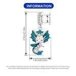 925 Sterling Silver Blue Dragon Dog Cat Animal Charm Bead
