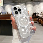 For Samsung Galaxy S25 S24 S23 S22 Ultra Plus FE Clear Magnetic Phone Case Simple White Love Heart Wireless Charging Back Cover