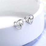 Sterling Silver Love Heart Stud Earrings for Women - Best Selling