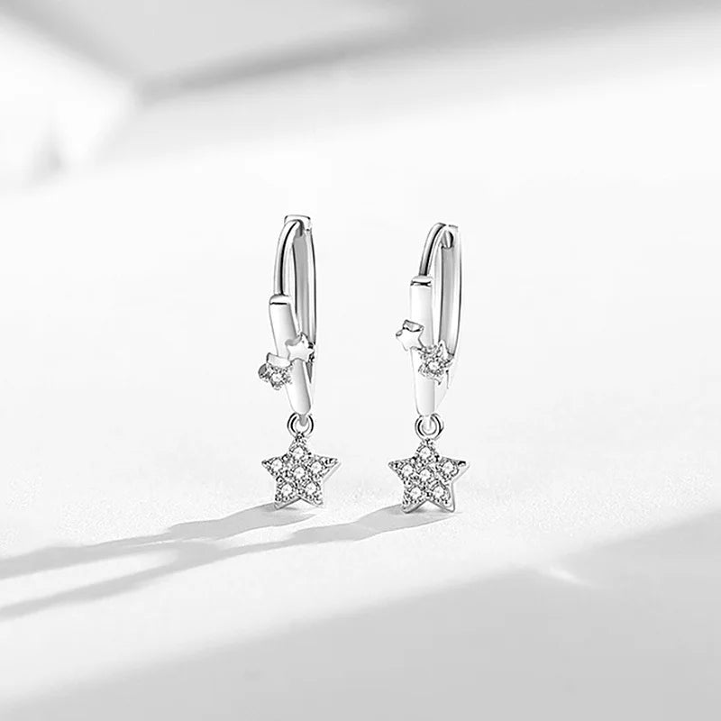 Sterling Silver Star Stud Earrings for Women - Wedding Vintage