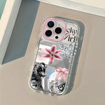 Sweet Fashion Leopard Flower Mirror Design Phone Case For iPhone 17 16 15 14 13 12 11 Pro Max 7 8 Plus XR X XS Max 16E Cover