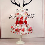Female Dog Princess Wedding Dress Spring Summer Pet Clothes Rosette&Bow Dresses Cat Puppy Skirt for Small Dogs Ropa Perro