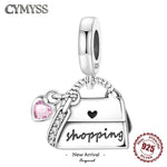 925 Sterling Silver I Love Shopping Charm Bead for Bracelet