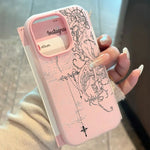 Angel Cross Line Drawing Phone Case For Samsung S25 FE S24 S23 S22 S21 Ultra Plus A56 A36 A26 A55 A35 A16 A15 A07 Soft Cover