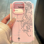 Angel Cross Line Drawing Phone Case For Samsung S25 FE S24 S23 S22 S21 Ultra Plus A56 A36 A26 A55 A35 A16 A15 A07 Soft Cover